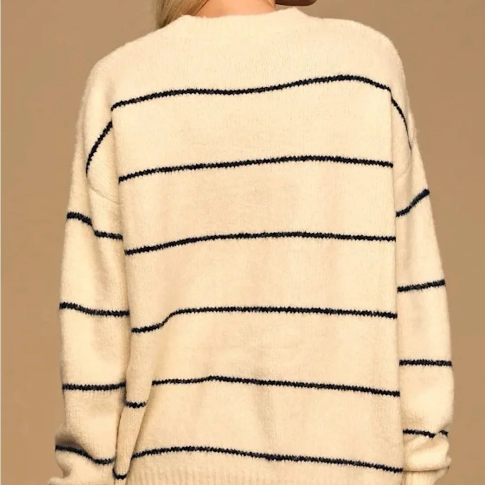 Striped Cream Sweater - Picture 3 of 3